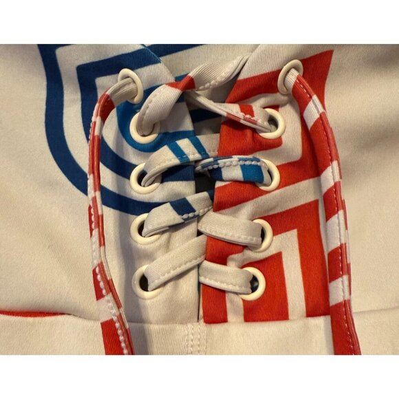 GUESS leggings pants running activewear size large logo print Athleisure Stretch - Picture 3 of 15